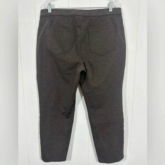 J. Jill Ponte Sz LP Brown Slim Leg Pull-On Ankle Pants Back Pockets - Picture 5 of 13